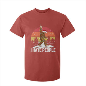 Funny Bigfoot Christmas T Shirt For Kid I Hate People TS14 Red Print Your Wear