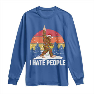 Funny Bigfoot Christmas Long Sleeve Shirt I Hate People TS14 Royal Blue Print Your Wear