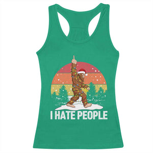 Funny Bigfoot Christmas Racerback Tank Top I Hate People TS14 Irish Green Print Your Wear