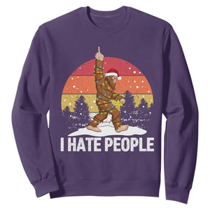 Funny Bigfoot Christmas Sweatshirt I Hate People TS14 Purple Print Your Wear
