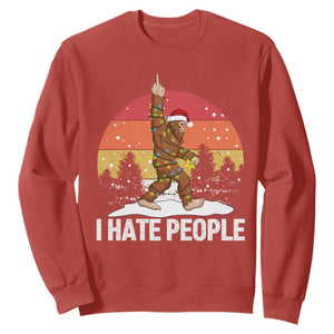Funny Bigfoot Christmas Sweatshirt I Hate People TS14 Red Print Your Wear