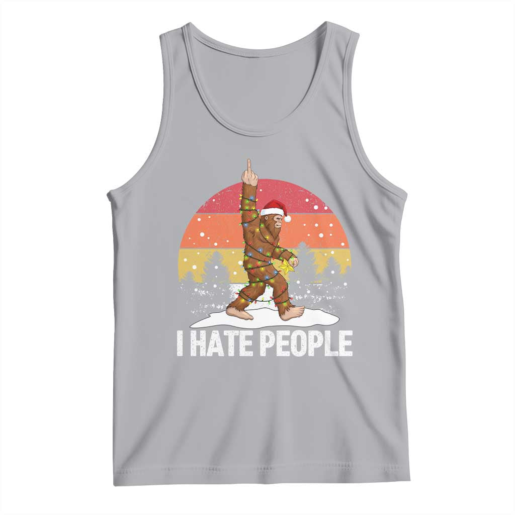 Funny Bigfoot Christmas Tank Top I Hate People TS14 Athletic Heather Print Your Wear