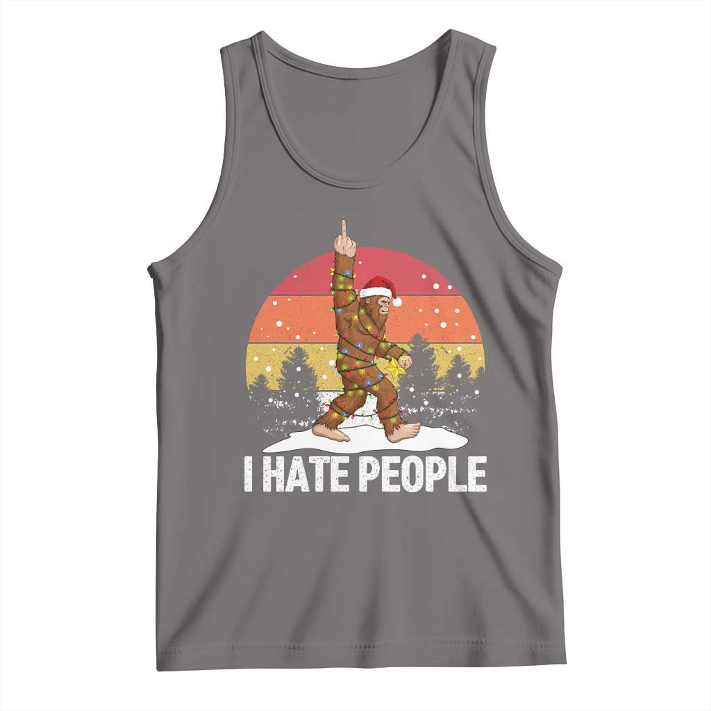 Funny Bigfoot Christmas Tank Top I Hate People TS14 Deep Heather Print Your Wear