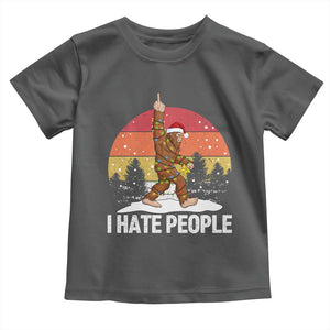 Funny Bigfoot Christmas Toddler T Shirt I Hate People TS14 Dark Heather Print Your Wear