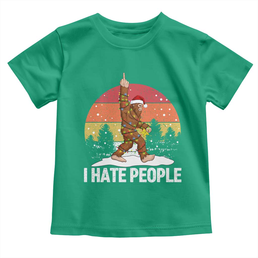 Funny Bigfoot Christmas Toddler T Shirt I Hate People TS14 Irish Green Print Your Wear