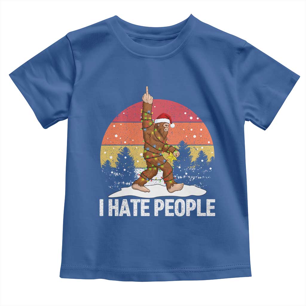 Funny Bigfoot Christmas Toddler T Shirt I Hate People TS14 Royal Blue Print Your Wear