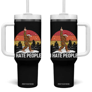 Funny Bigfoot Christmas Tumbler With Handle I Hate People TS14 One Size: 40 oz Black Print Your Wear