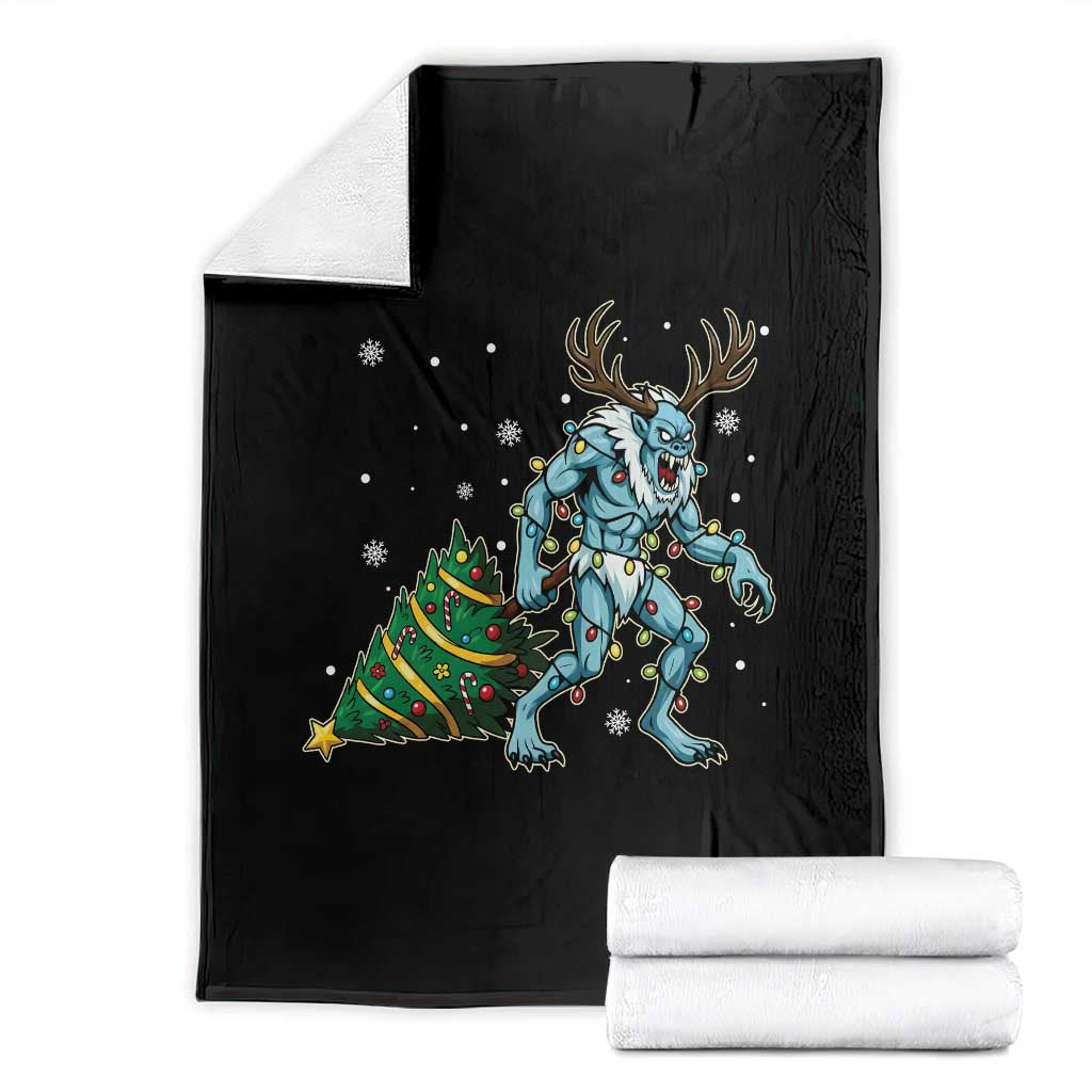 Wendigo Monster Throw Blanket Cryptid Mythical Christmas TS14 Black Print Your Wear