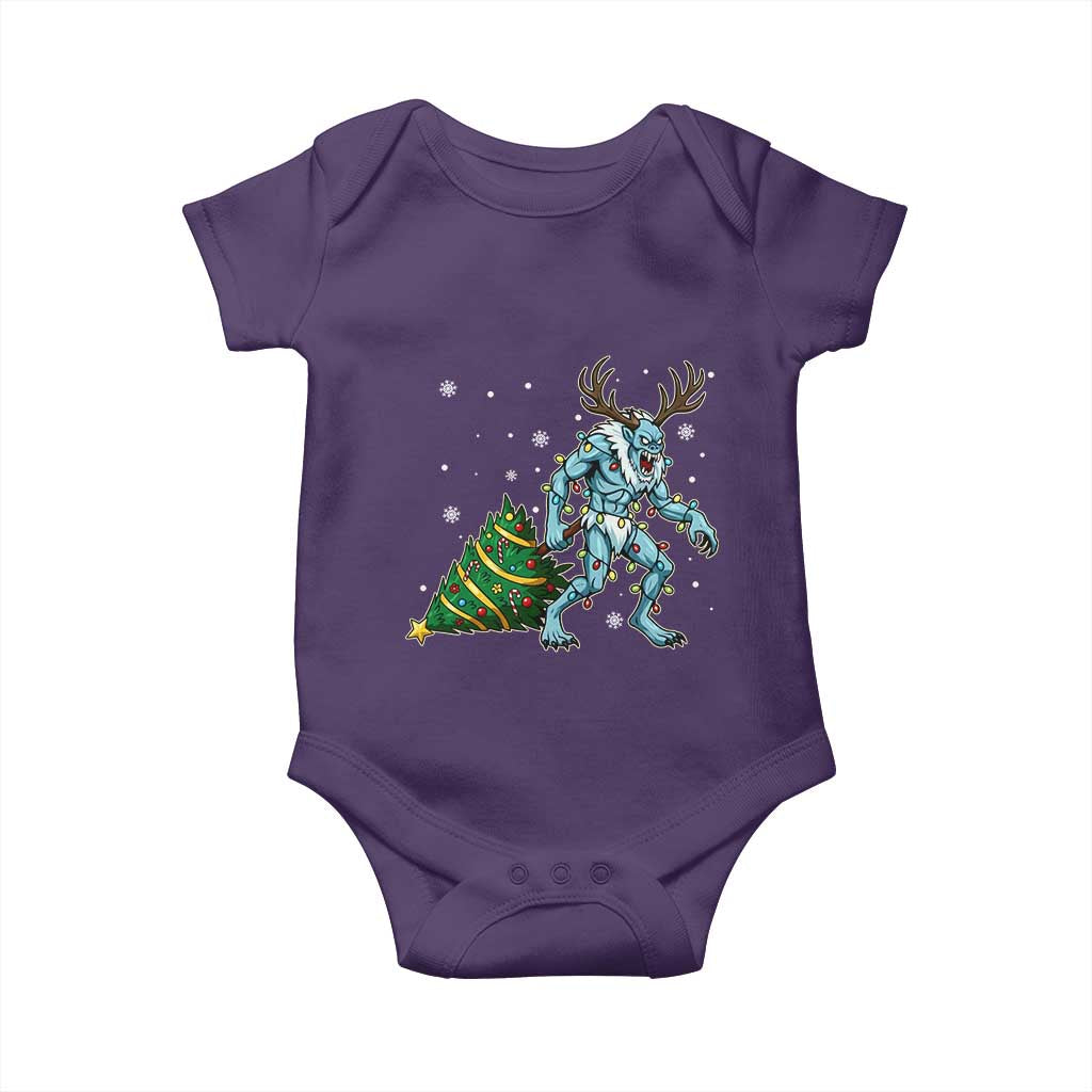 Wendigo Monster Baby Onesie Cryptid Mythical Christmas TS14 Purple Print Your Wear