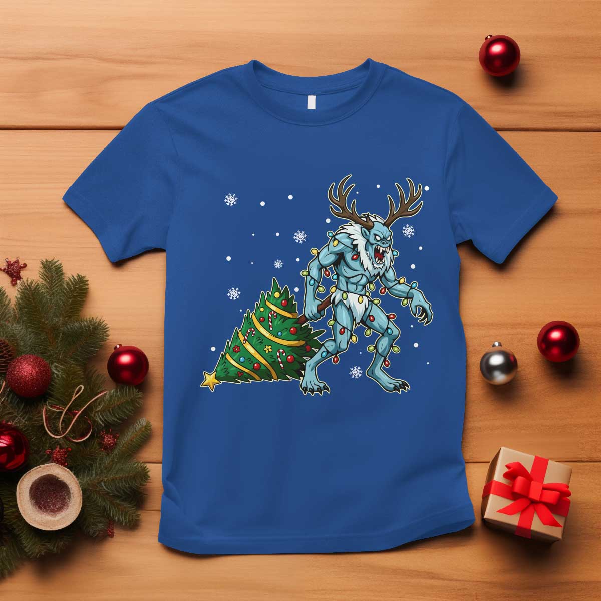 Wendigo Monster T Shirt Cryptid Mythical Christmas TS14 Royal Blue Print Your Wear