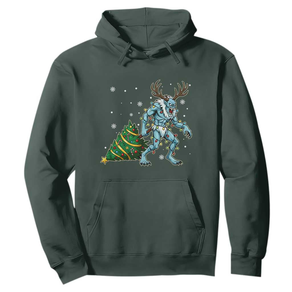 Wendigo Monster Hoodie Cryptid Mythical Christmas TS14 Dark Forest Green Print Your Wear