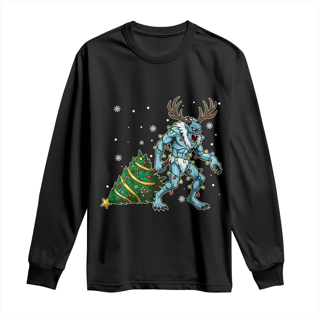 Wendigo Monster Long Sleeve Shirt Cryptid Mythical Christmas TS14 Black Print Your Wear