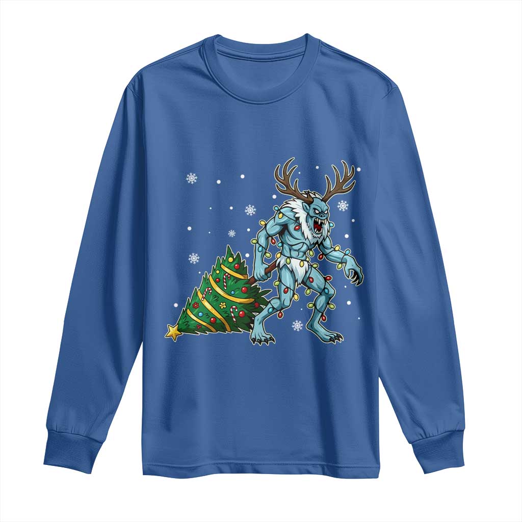 Wendigo Monster Long Sleeve Shirt Cryptid Mythical Christmas TS14 Royal Blue Print Your Wear