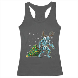 Wendigo Monster Racerback Tank Top Cryptid Mythical Christmas TS14 Dark Heather Print Your Wear