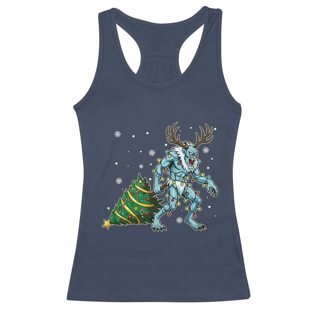 Wendigo Monster Racerback Tank Top Cryptid Mythical Christmas TS14 Navy Print Your Wear