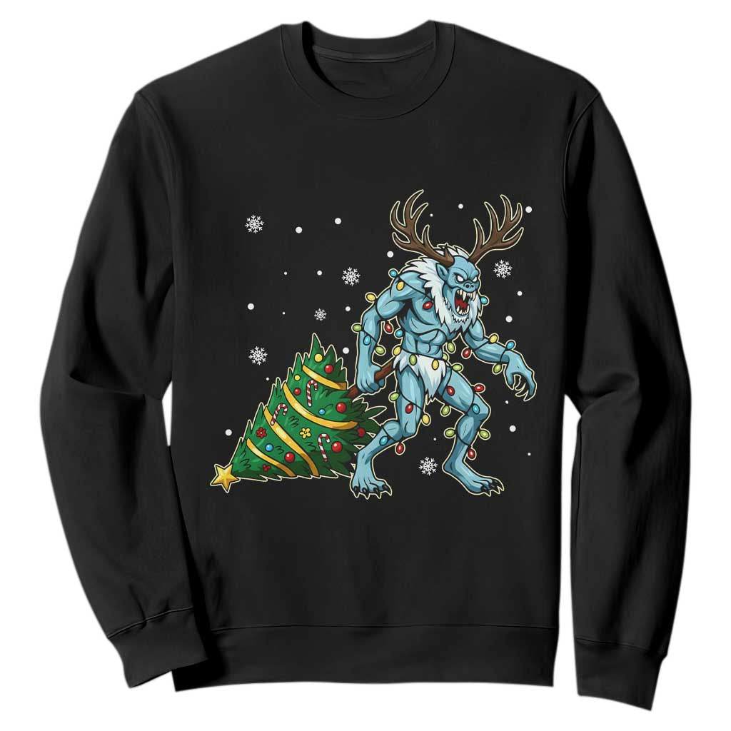Wendigo Monster Sweatshirt Cryptid Mythical Christmas TS14 Black Print Your Wear