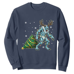 Wendigo Monster Sweatshirt Cryptid Mythical Christmas TS14 Navy Print Your Wear