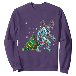 Wendigo Monster Sweatshirt Cryptid Mythical Christmas TS14 Purple Print Your Wear