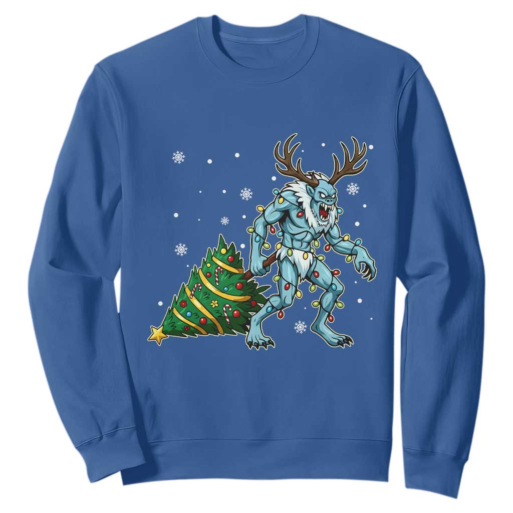 Wendigo Monster Sweatshirt Cryptid Mythical Christmas TS14 Royal Blue Print Your Wear