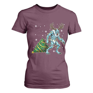 Wendigo Monster T Shirt For Women Cryptid Mythical Christmas TS14 Maroon Print Your Wear