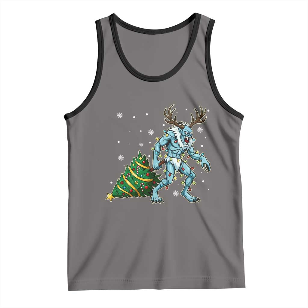 Wendigo Monster Tank Top Cryptid Mythical Christmas TS14 Deep Heather Black Print Your Wear