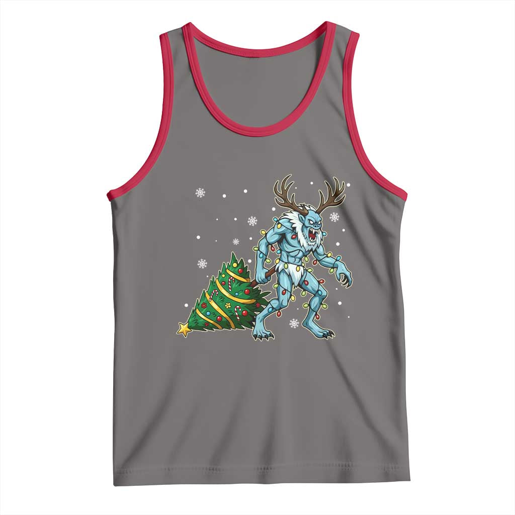 Wendigo Monster Tank Top Cryptid Mythical Christmas TS14 Deep Heather Red Print Your Wear