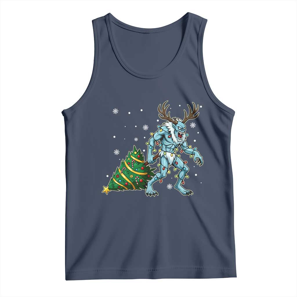 Wendigo Monster Tank Top Cryptid Mythical Christmas TS14 Navy Print Your Wear