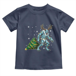Wendigo Monster Toddler T Shirt Cryptid Mythical Christmas TS14 Navy Print Your Wear