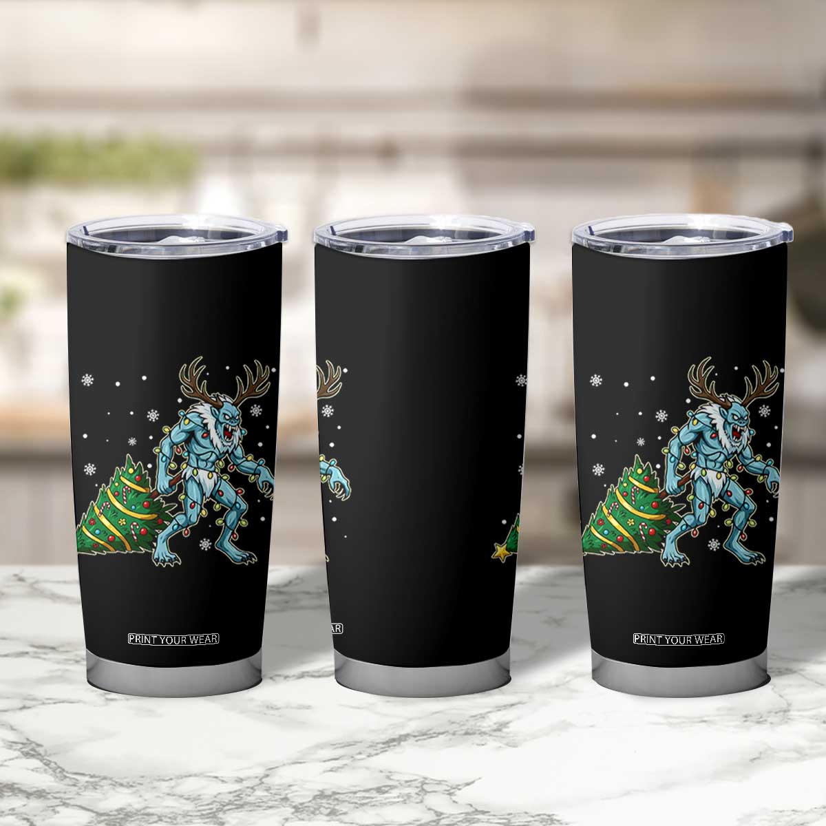 Wendigo Monster Tumbler Cup Cryptid Mythical Christmas TS14 Print Your Wear