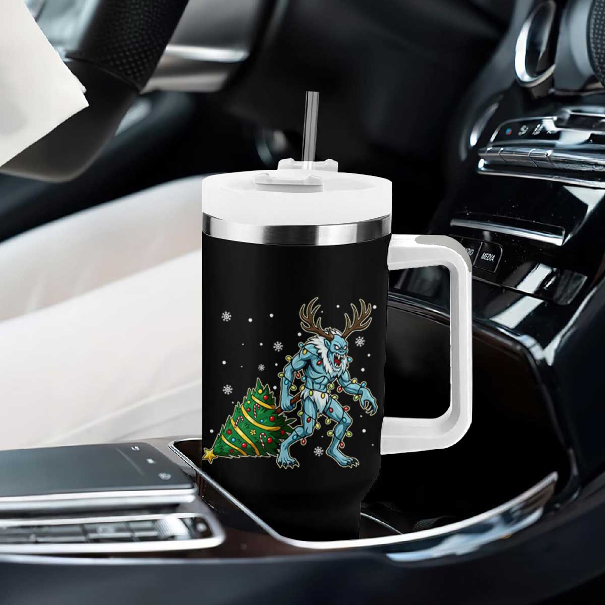 Wendigo Monster Tumbler With Handle Cryptid Mythical Christmas TS14 Print Your Wear