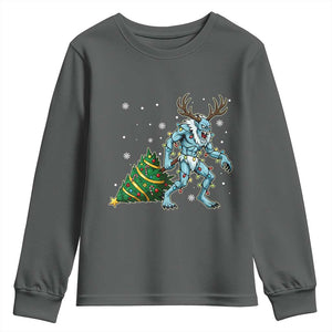 Wendigo Monster Youth Sweatshirt Cryptid Mythical Christmas TS14 Dark Heather Print Your Wear