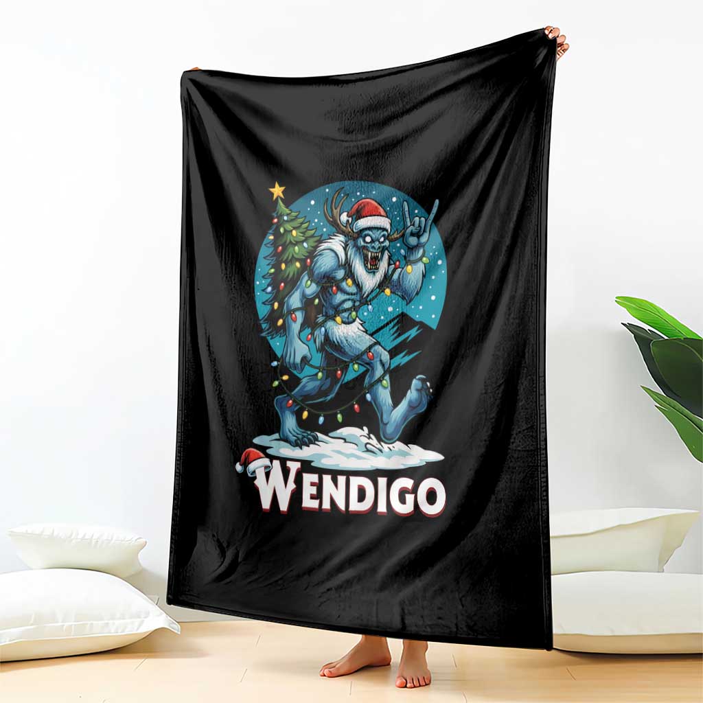 Funny Wendigo Monster Christmas Throw Blanket Rock On Hand Meme Xmas TS14 Print Your Wear