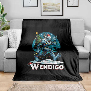 Funny Wendigo Monster Christmas Throw Blanket Rock On Hand Meme Xmas TS14 Print Your Wear