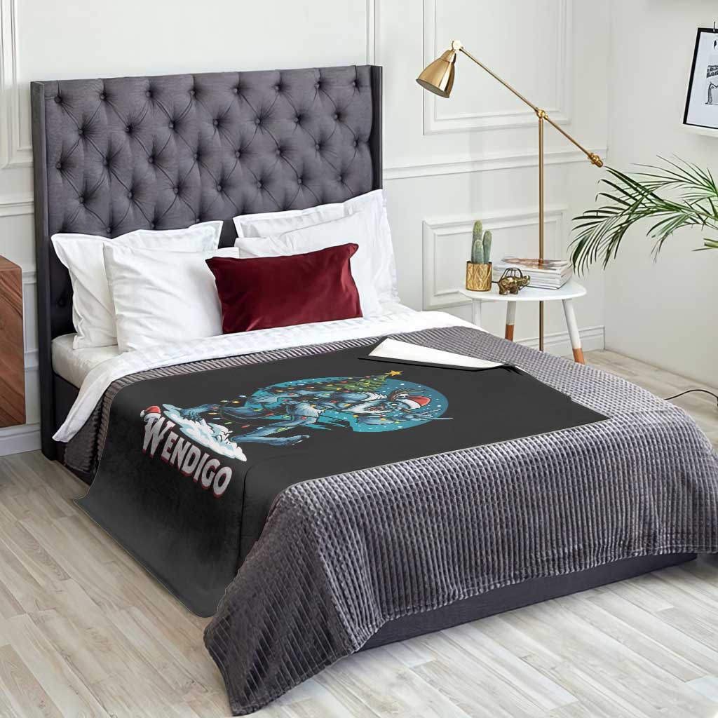 Funny Wendigo Monster Christmas Throw Blanket Rock On Hand Meme Xmas TS14 Print Your Wear