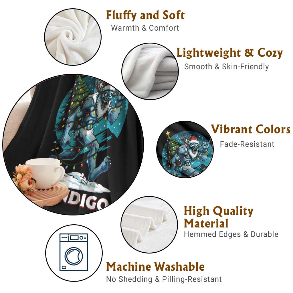 Funny Wendigo Monster Christmas Throw Blanket Rock On Hand Meme Xmas TS14 Print Your Wear