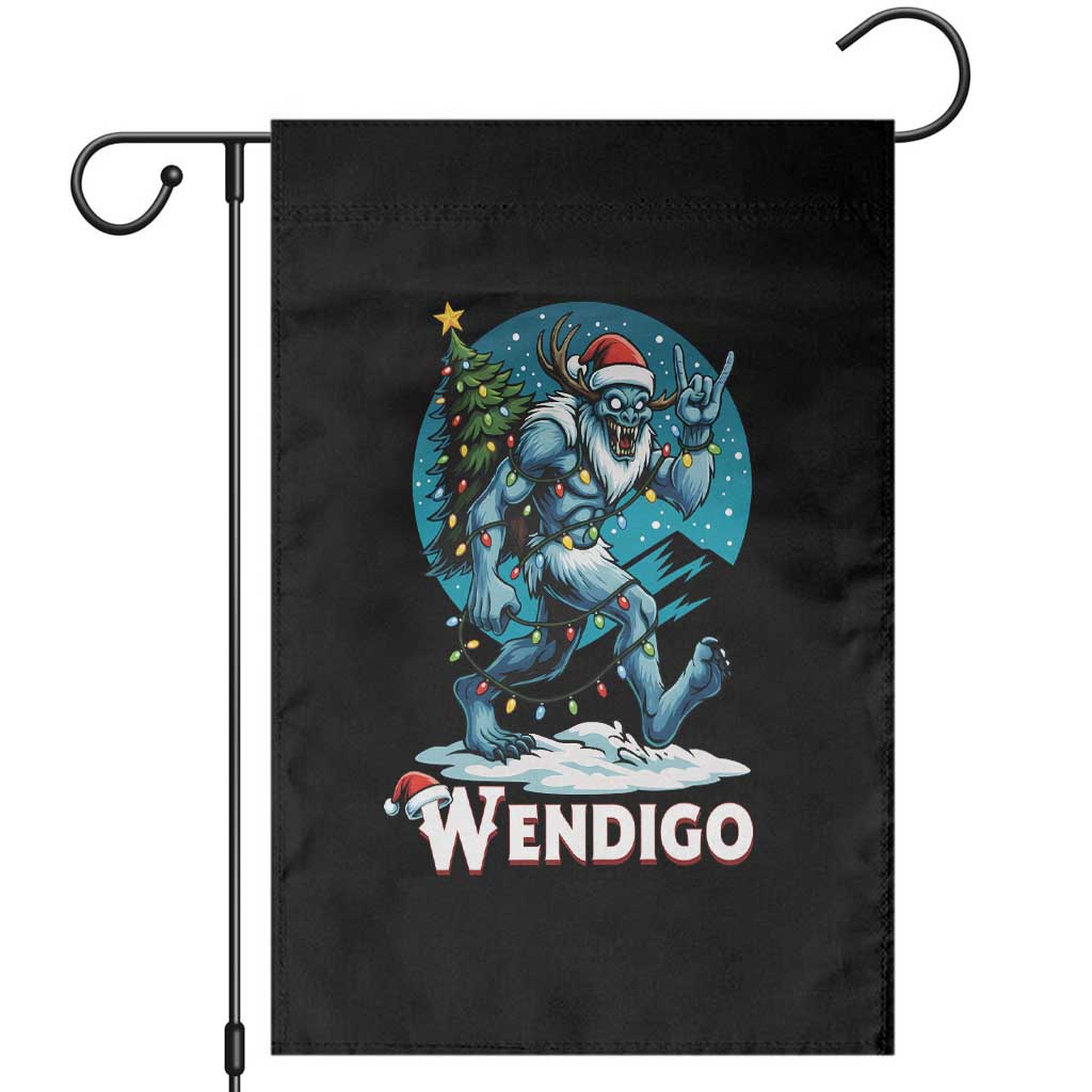 Funny Wendigo Monster Christmas Garden Flag Rock On Hand Meme Xmas TS14 Black Print Your Wear