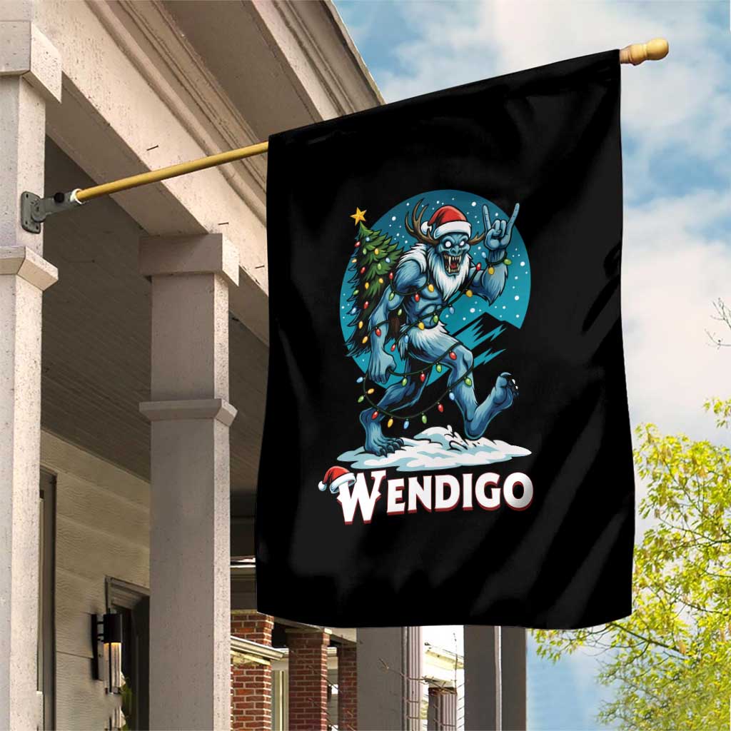 Funny Wendigo Monster Christmas Garden Flag Rock On Hand Meme Xmas TS14 Print Your Wear