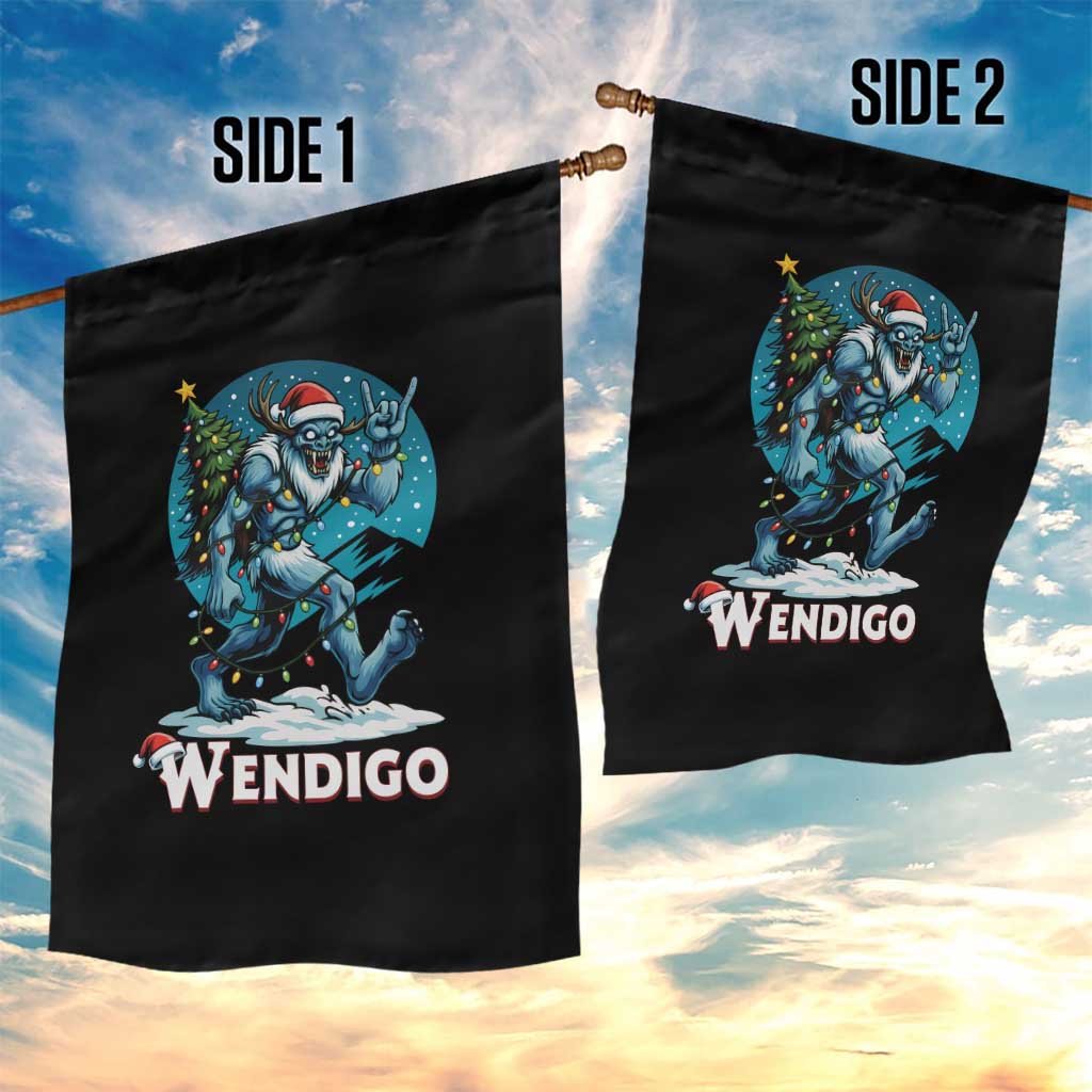 Funny Wendigo Monster Christmas Garden Flag Rock On Hand Meme Xmas TS14 Print Your Wear