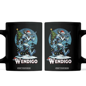 Funny Wendigo Monster Christmas Coffee Mug Rock On Hand Meme Xmas TS14 Black Print Your Wear