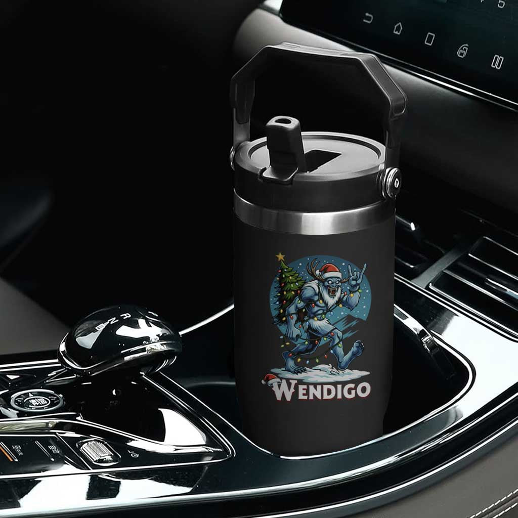 Funny Wendigo Monster Christmas Flip Straw Tumbler Rock On Hand Meme Xmas TS14 Print Your Wear