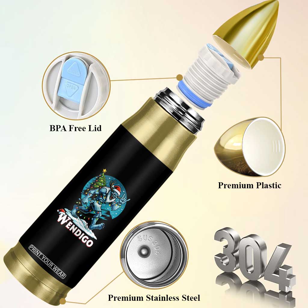 Funny Wendigo Monster Christmas Bullet Tumbler Rock On Hand Meme Xmas TS14 Print Your Wear