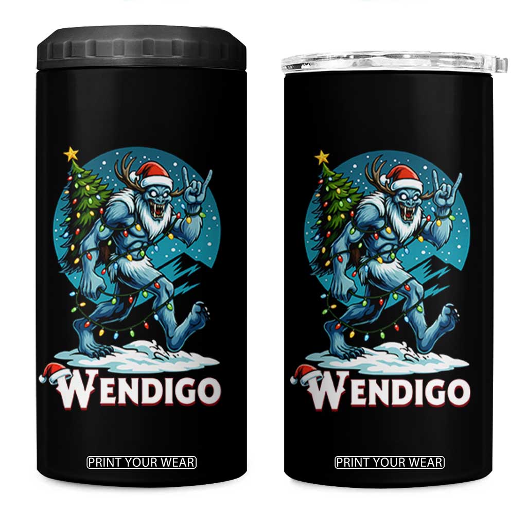 Funny Wendigo Monster Christmas 4 in 1 Can Cooler Tumbler Rock On Hand Meme Xmas TS14 One Size: 16 oz Black Print Your Wear