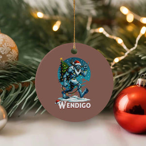 Funny Wendigo Monster Xmas Ceramic Ornament Rock On Hand Meme Xmas TS14 1pc Mocha Print Your Wear