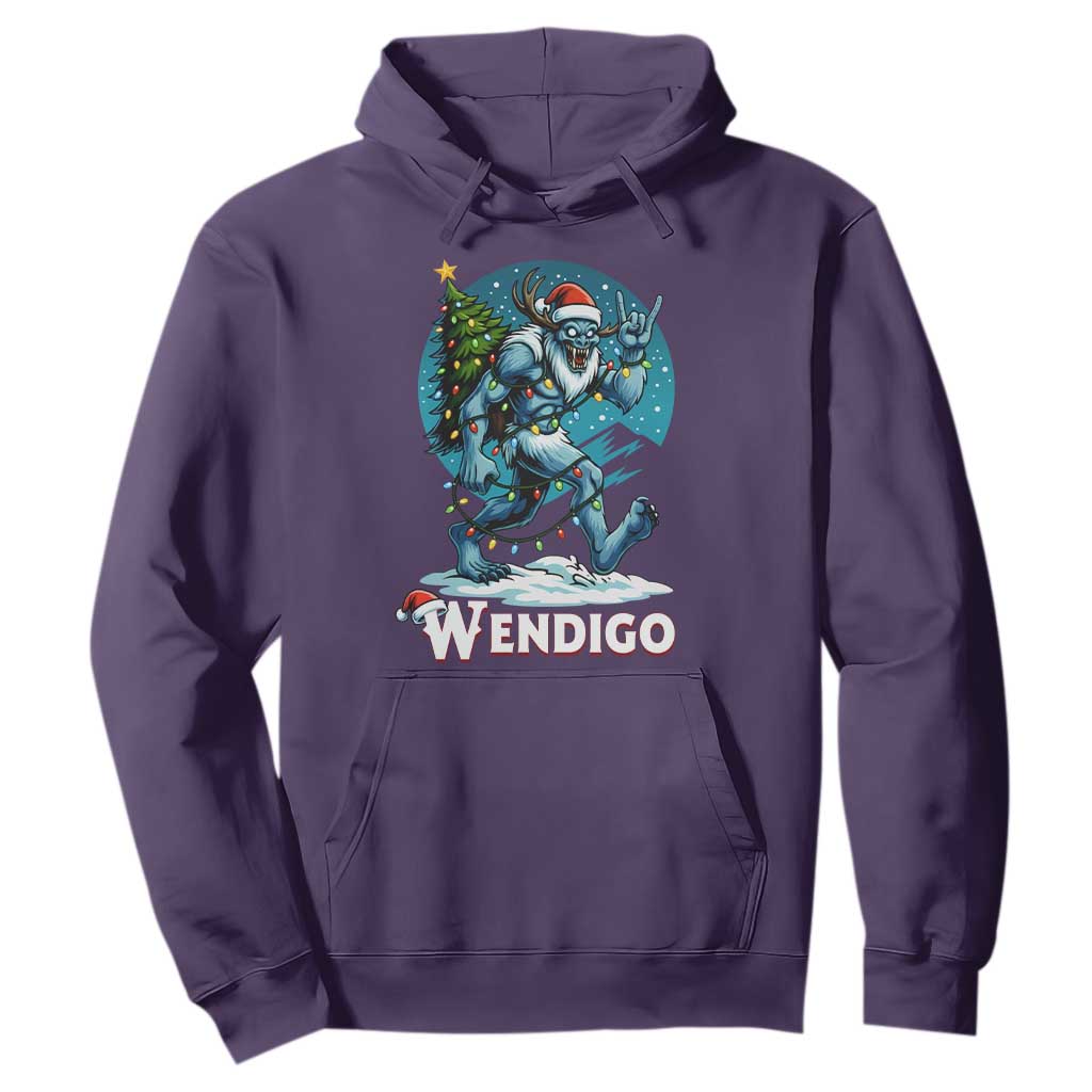 Funny Wendigo Monster Christmas Hoodie Rock On Hand Meme Xmas TS14 Purple Print Your Wear