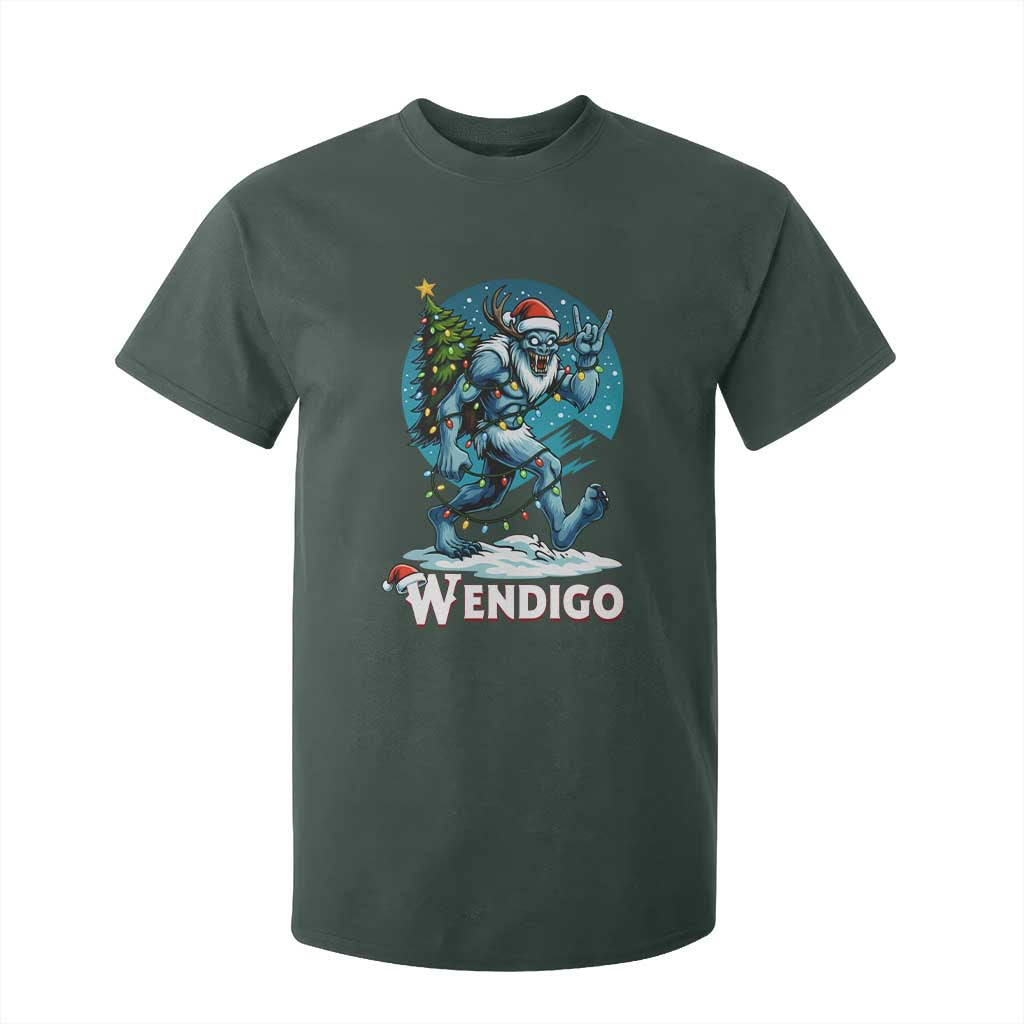 Funny Wendigo Monster Christmas T Shirt For Kid Rock On Hand Meme Xmas TS14 Dark Forest Green Print Your Wear