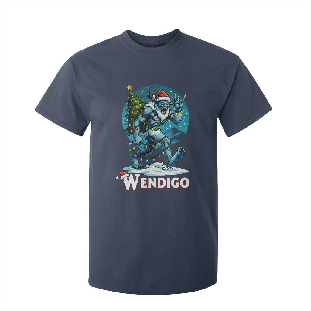 Funny Wendigo Monster Christmas T Shirt For Kid Rock On Hand Meme Xmas TS14 Navy Print Your Wear