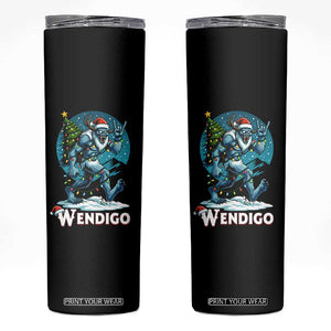 Funny Wendigo Monster Christmas Skinny Tumbler Rock On Hand Meme Xmas TS14 Black Print Your Wear