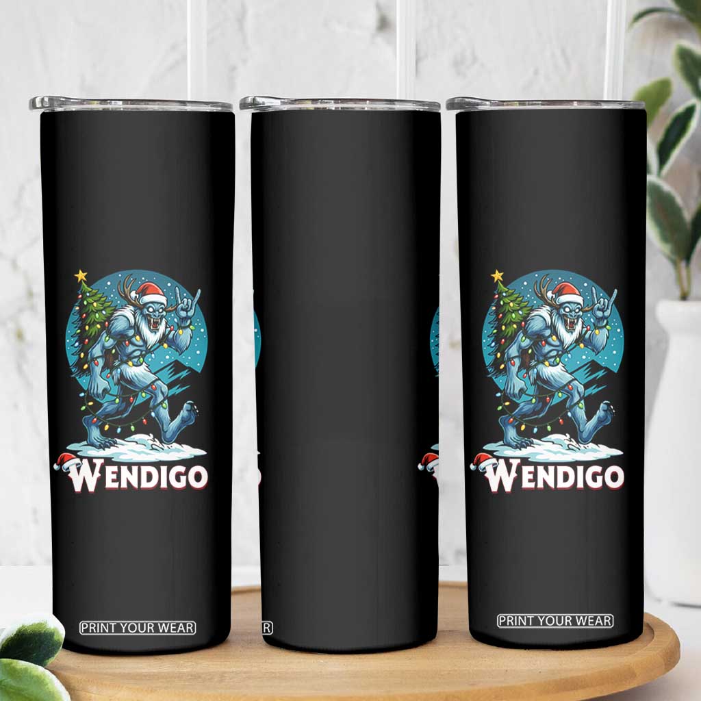 Funny Wendigo Monster Christmas Skinny Tumbler Rock On Hand Meme Xmas TS14 Print Your Wear