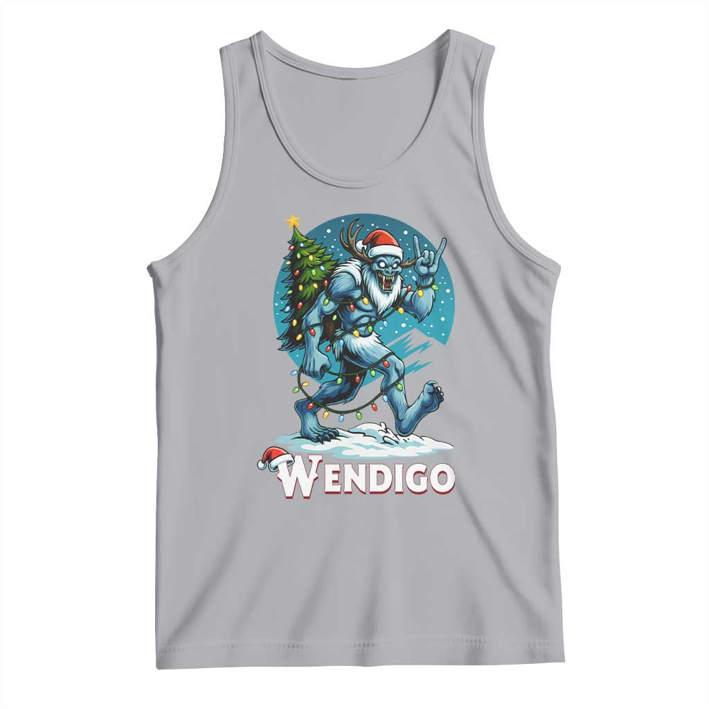 Funny Wendigo Monster Christmas Tank Top Rock On Hand Meme Xmas TS14 Athletic Heather Print Your Wear