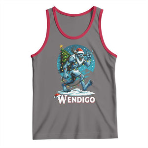 Funny Wendigo Monster Christmas Tank Top Rock On Hand Meme Xmas TS14 Deep Heather Red Print Your Wear